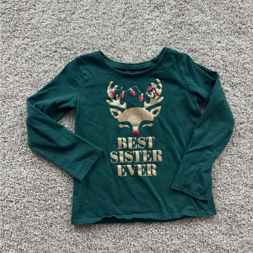 Girls Long Sleeve Shirt Bundle Festive holiday graphic Christmas tops size 4/5 - Picture 6 of 11